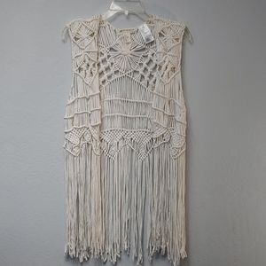 Coachella x H&M Macrame Fringe Vest